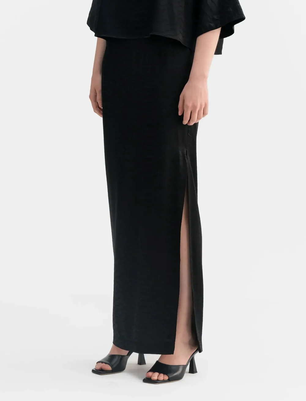 Ahlvar Gallery - Hana long snake pencil skirt - maxi röcke - black - 4