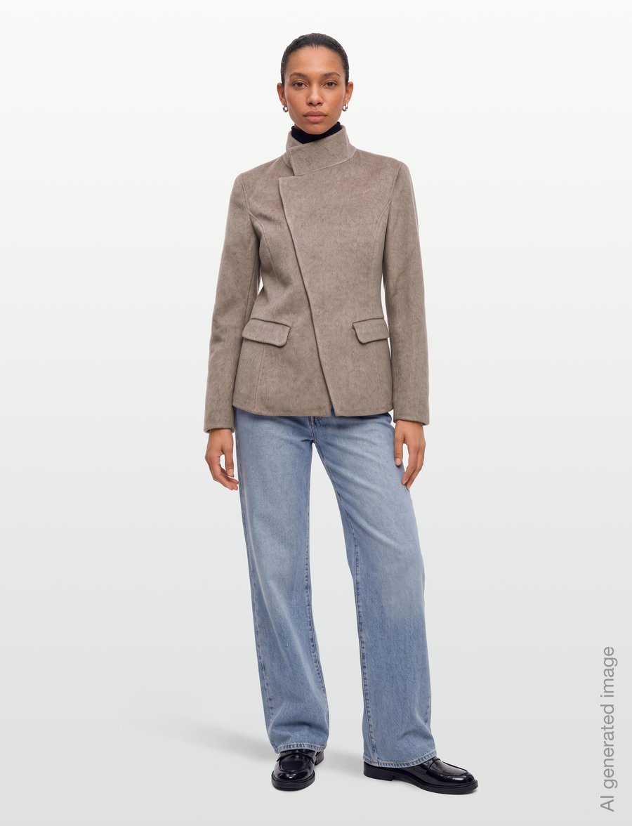 Ahlvar Gallery - Leia wool blazer - einhnepptir jakkar - light brown - 0