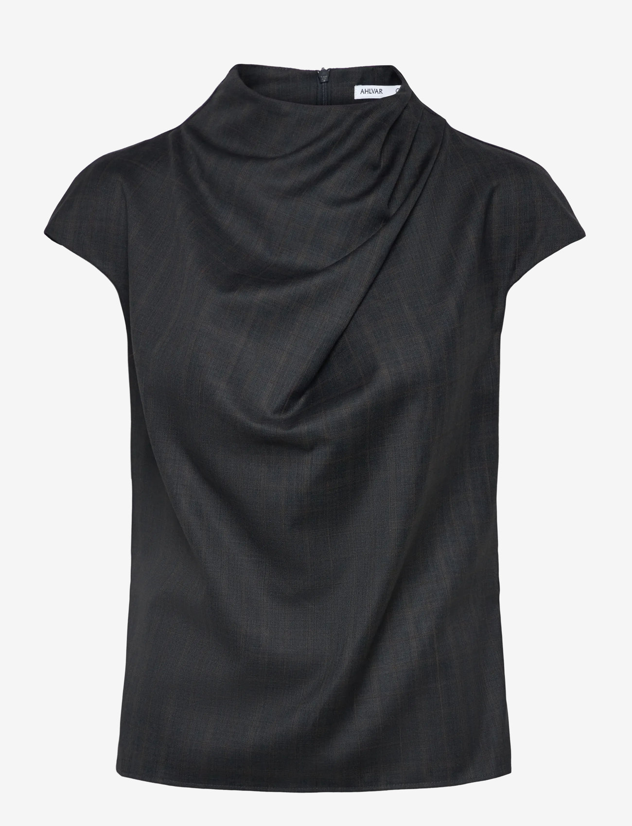 Ahlvar Gallery - Lima check top - autumn clothing - dark grey - 0