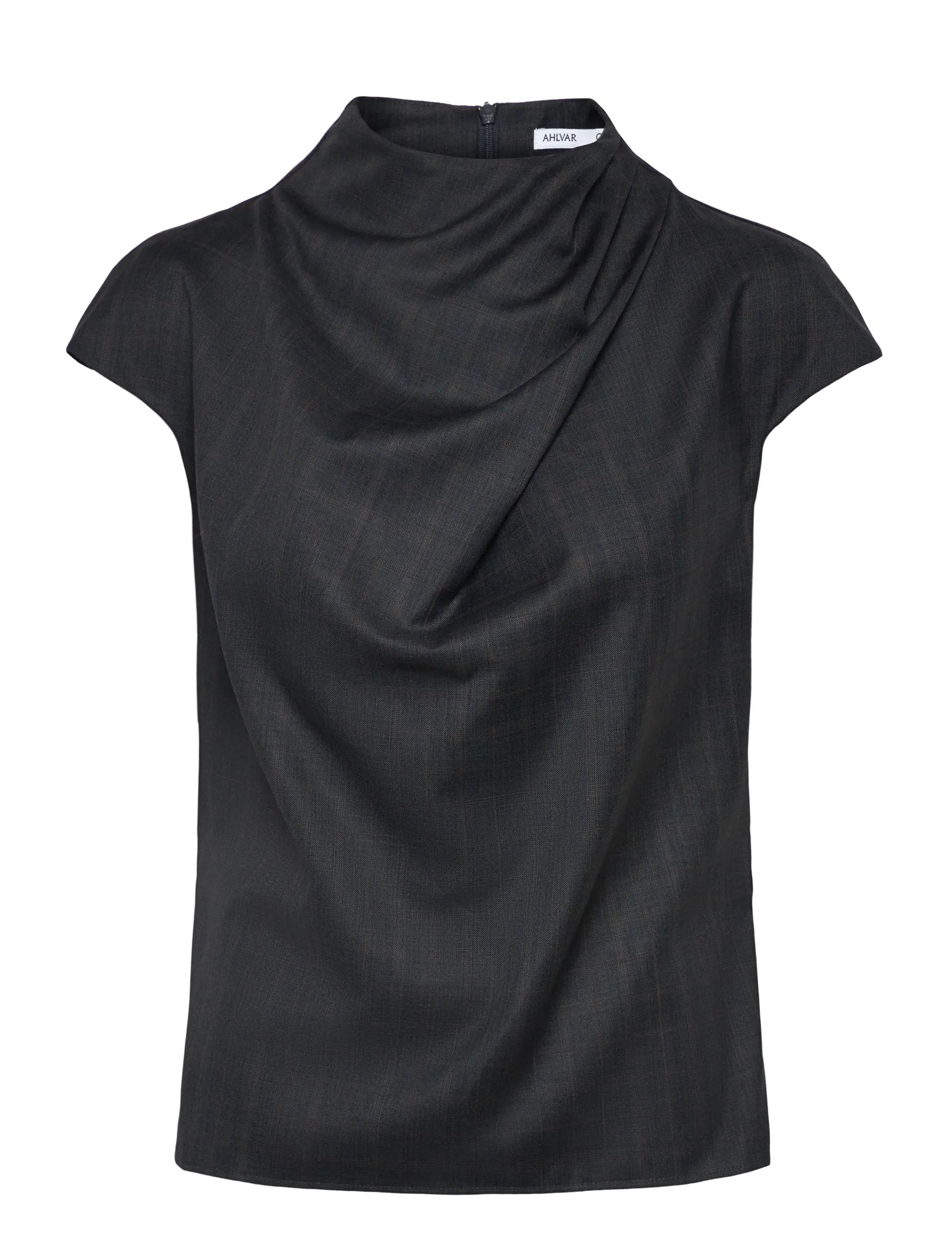 Ahlvar Gallery Lima check top - Tøj - DARK GREY / black
