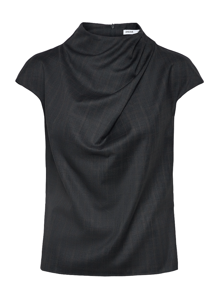 Ahlvar Gallery - Lima check top - t-shirts & tops - dark grey - 1