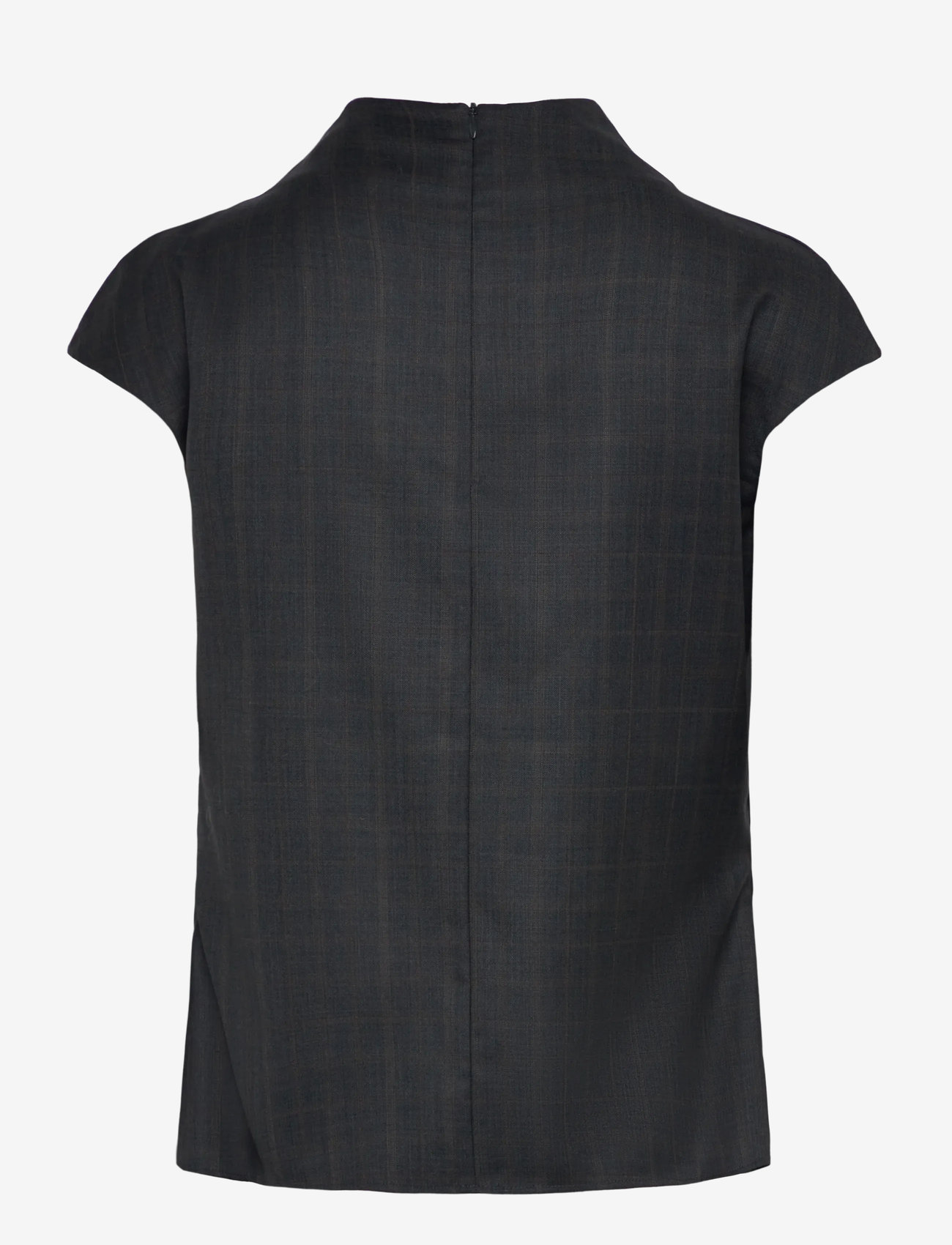 Ahlvar Gallery - Lima check top - autumn clothing - dark grey - 1