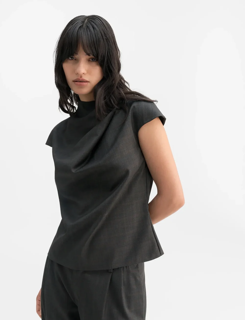 Ahlvar Gallery - Lima check top - t-shirts - dark grey - 3