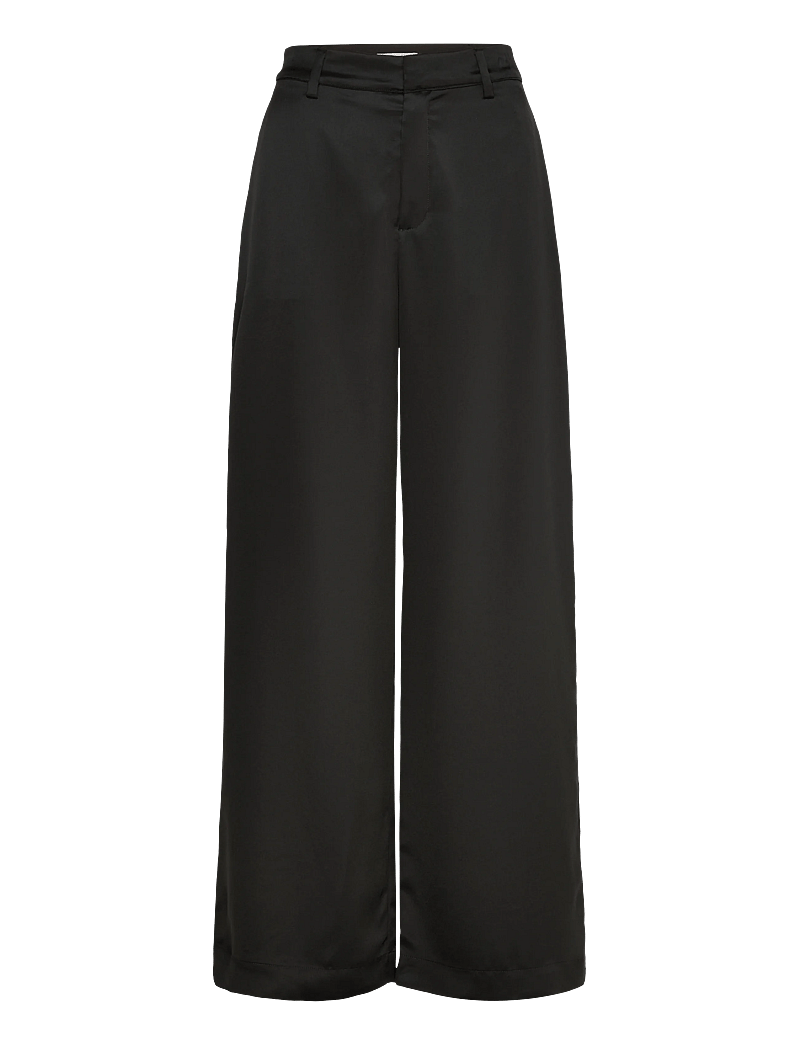 Ahlvar Gallery - Mila satin trousers - hosen mit weitem bein - black - 1