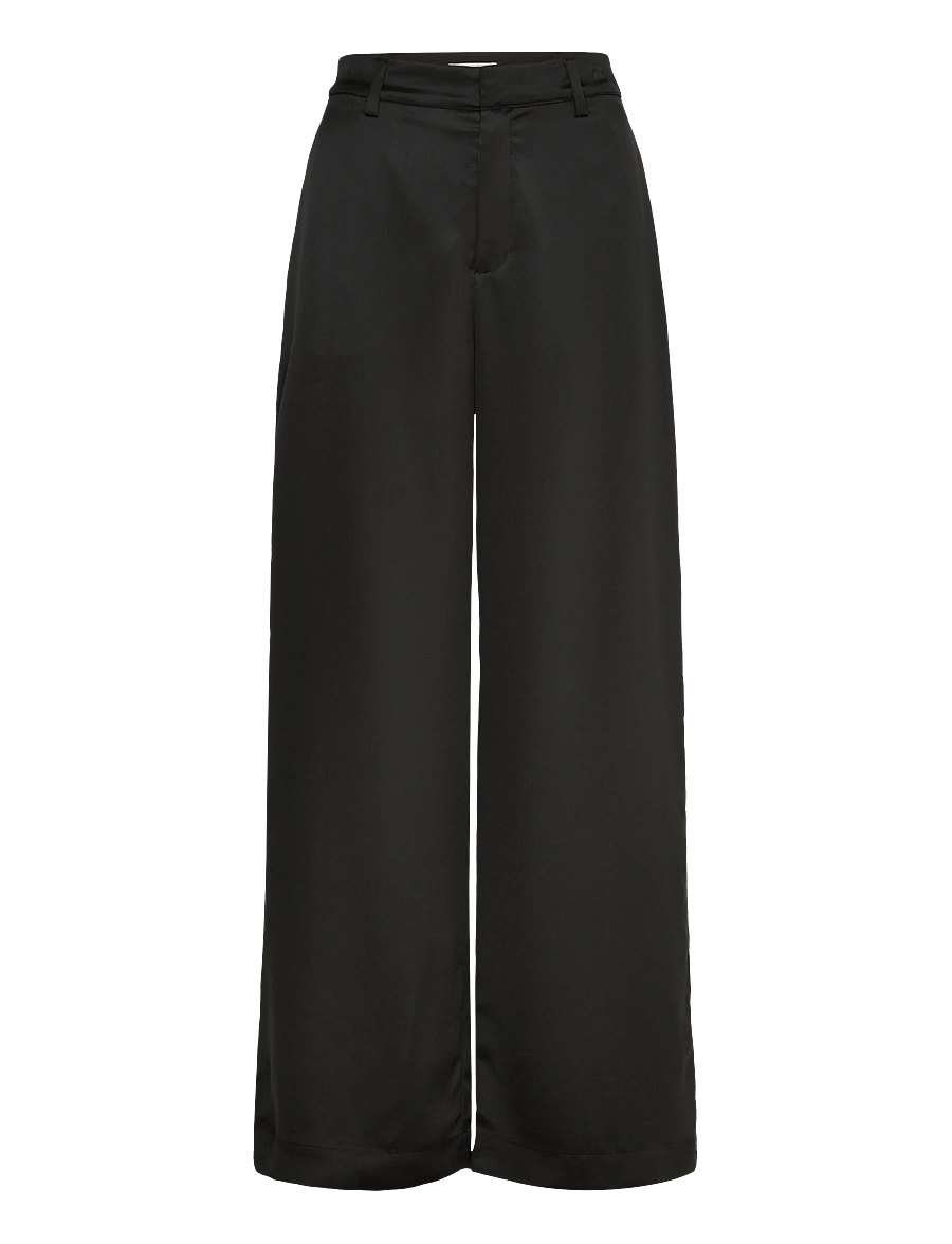 Ahlvar Gallery - Mila satin trousers - hosen mit weitem bein - black - 1