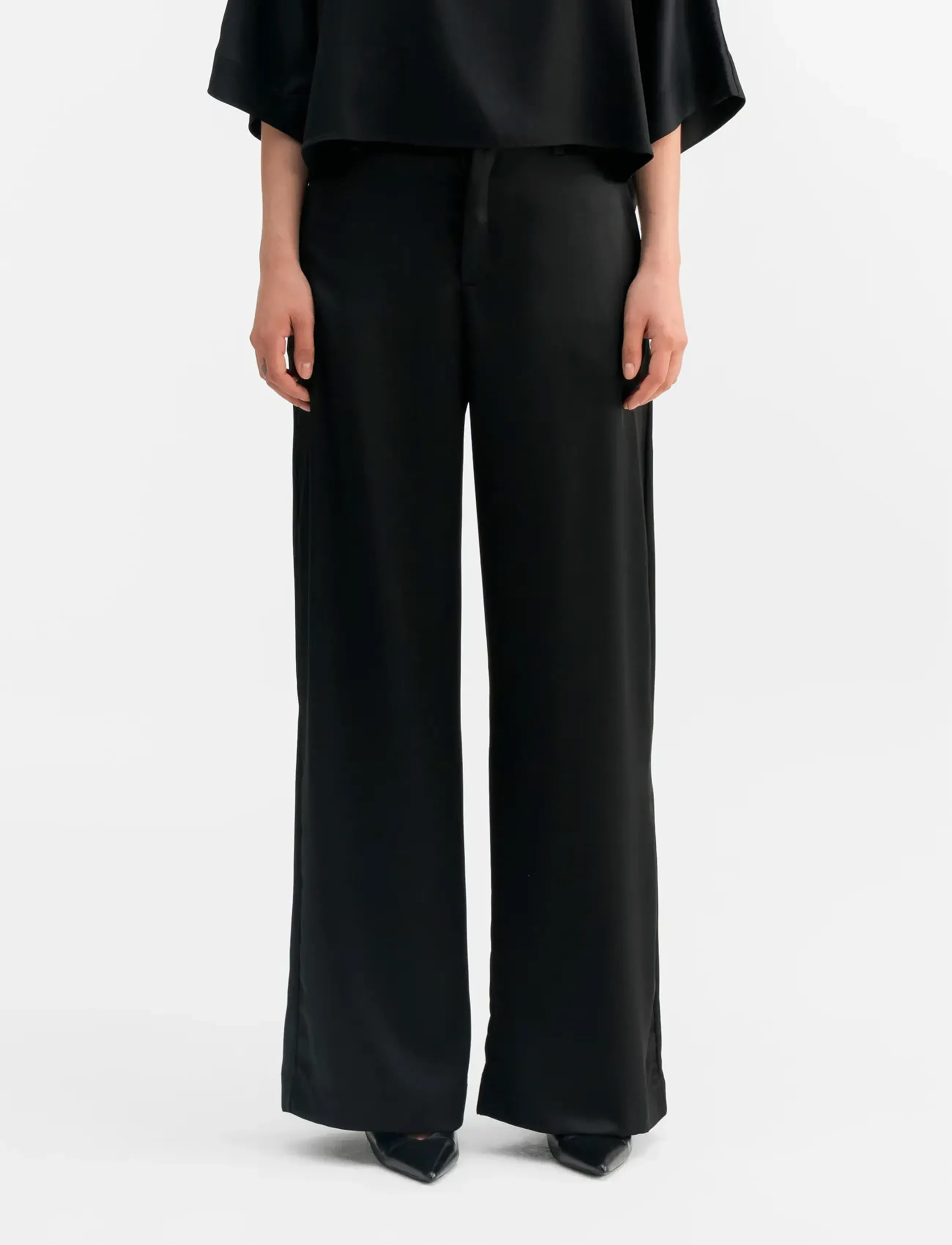 Ahlvar Gallery - Mila satin trousers - black - 3