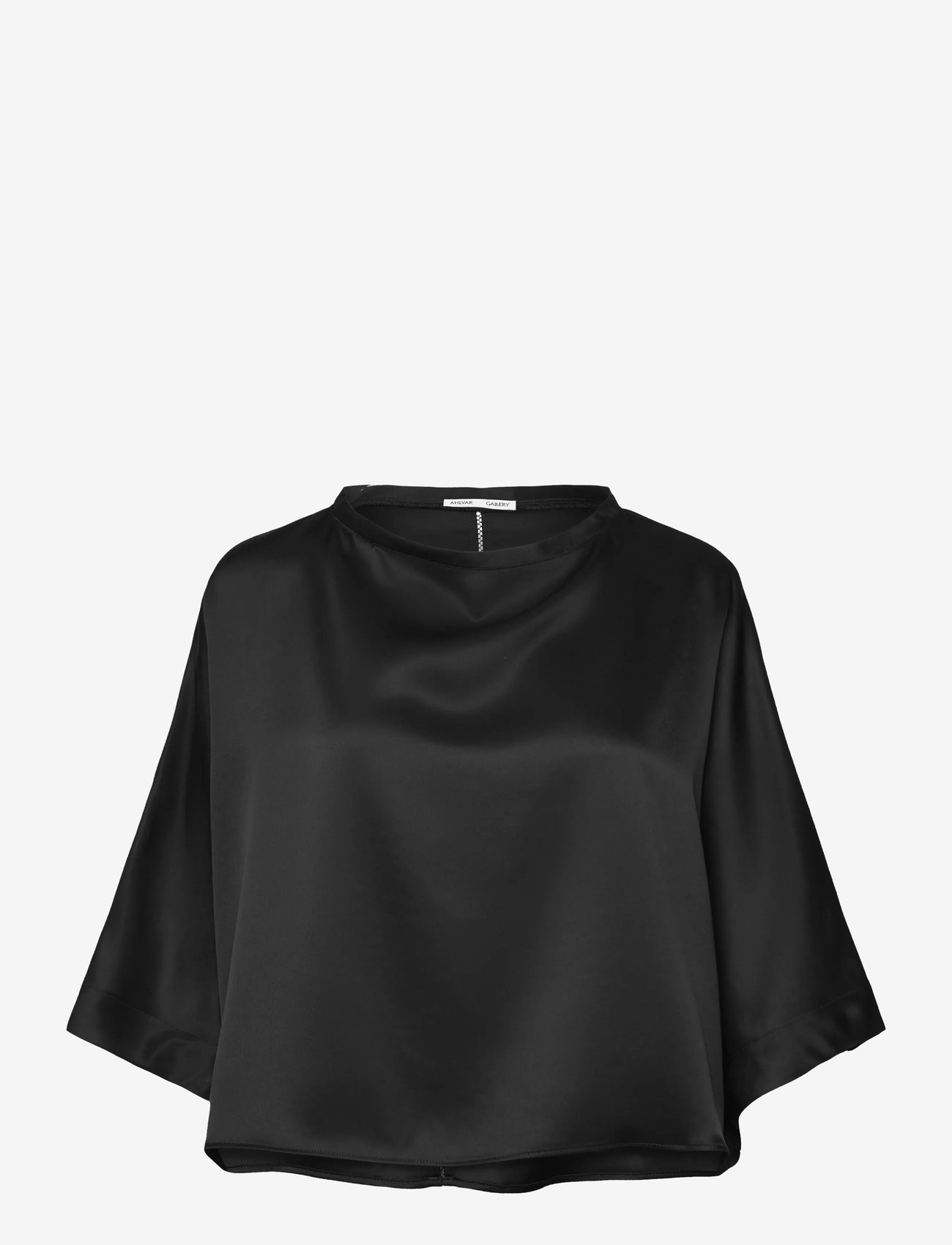 Ahlvar Gallery - Thea satin tee - pikkade varrukatega pluusid - black - 1