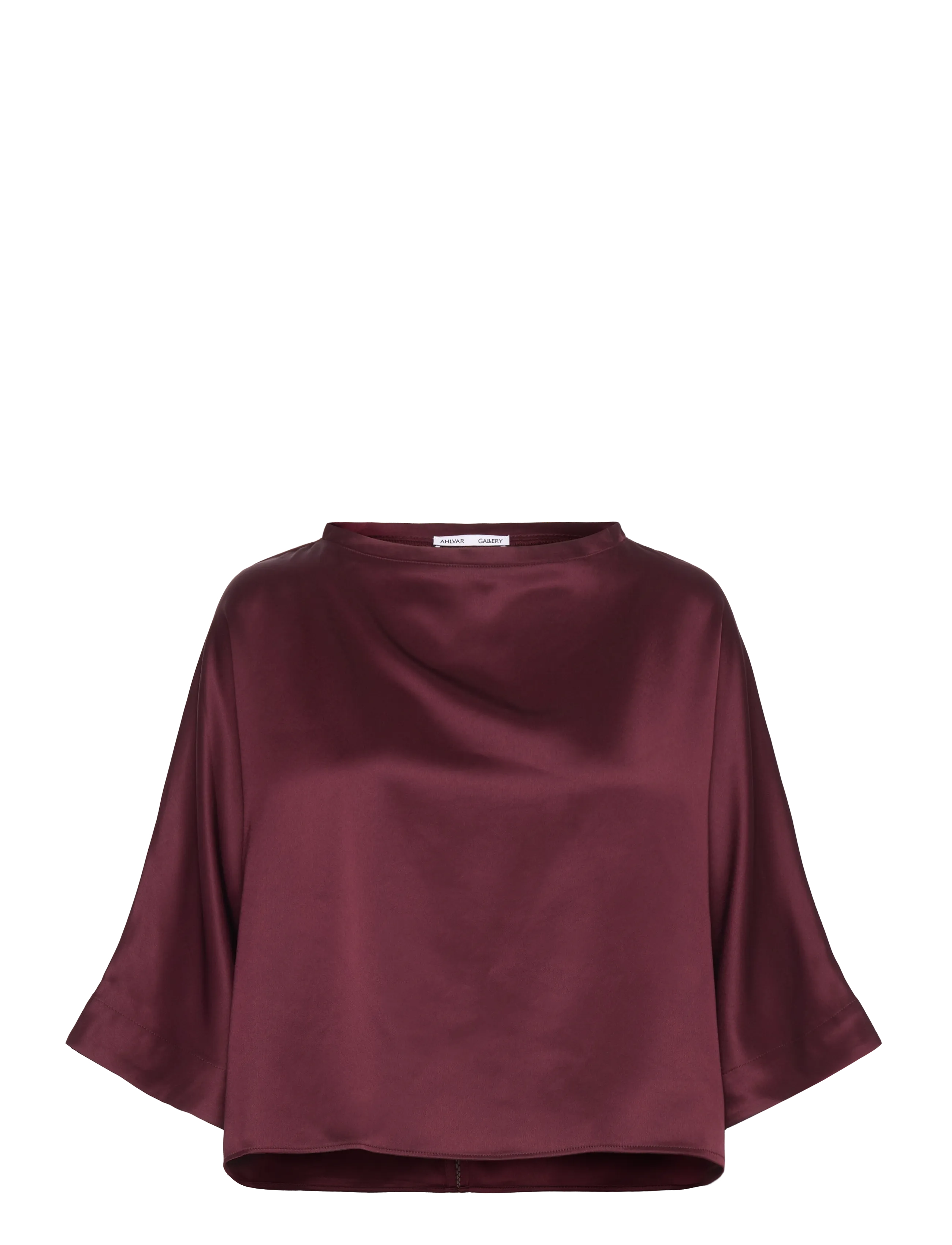 Ahlvar Gallery - Thea satin tee - burgundy - 1