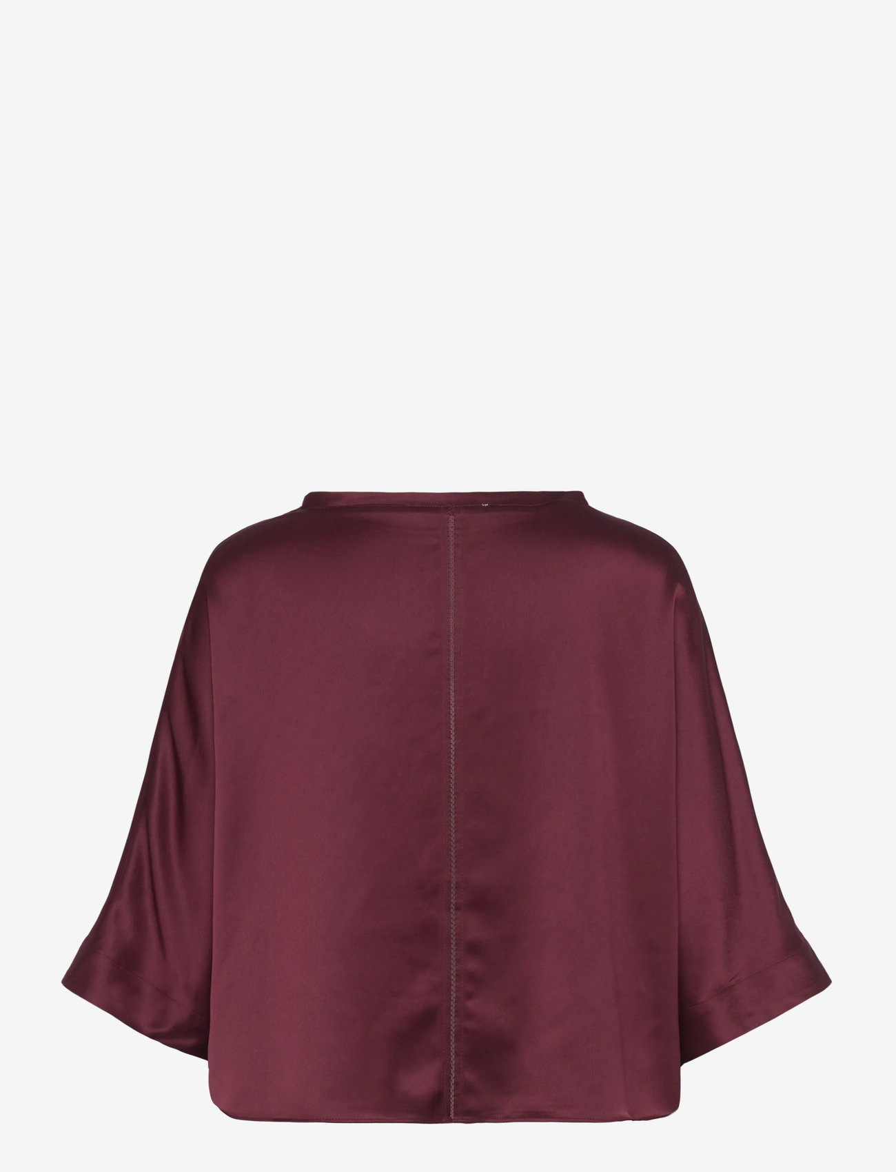 Ahlvar Gallery - Thea satin tee - langærmede bluser - burgundy - 1
