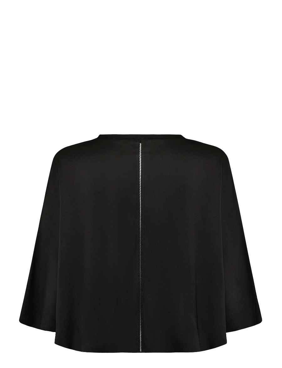 Ahlvar Gallery - Thea silk tee - kortærmede bluser - black - 1