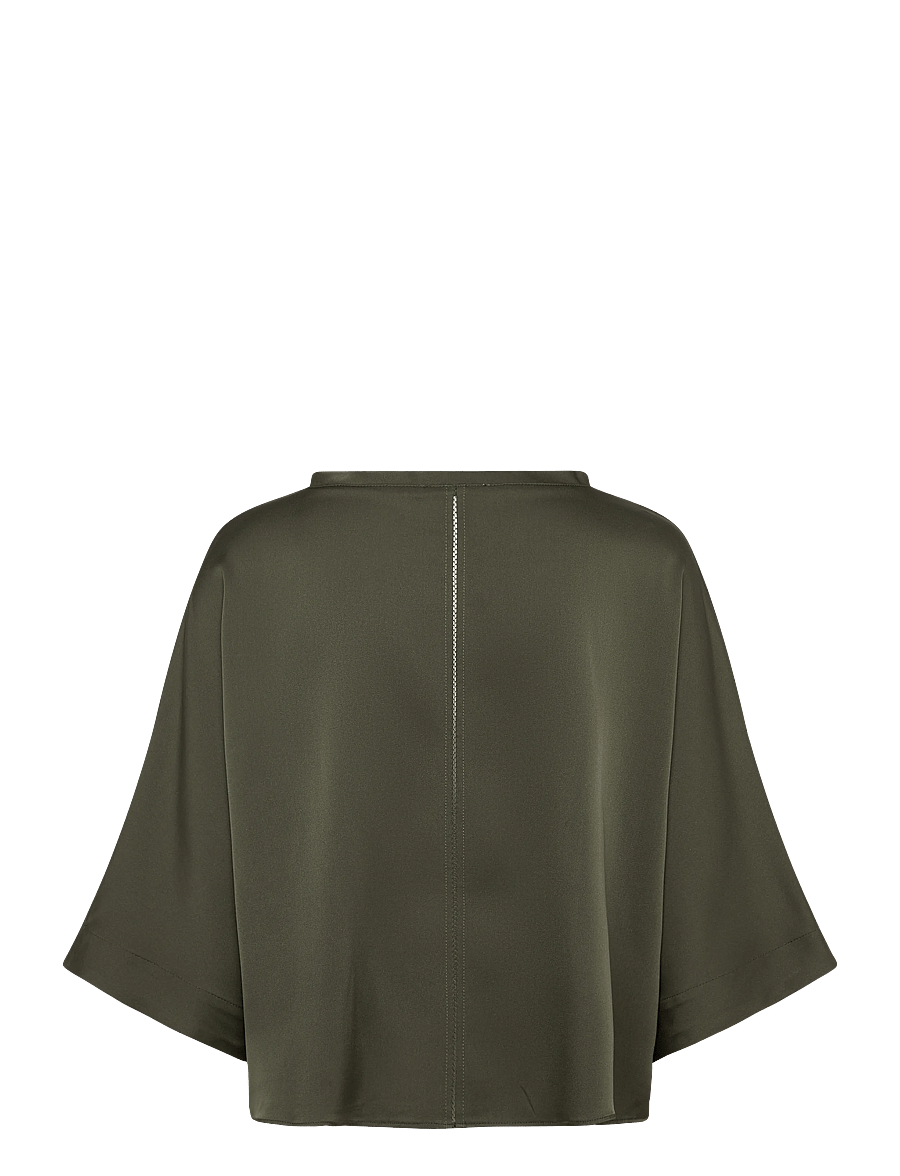 Ahlvar Gallery - Thea silk tee - lühikeste varrukatega pluusid - olive green - 2