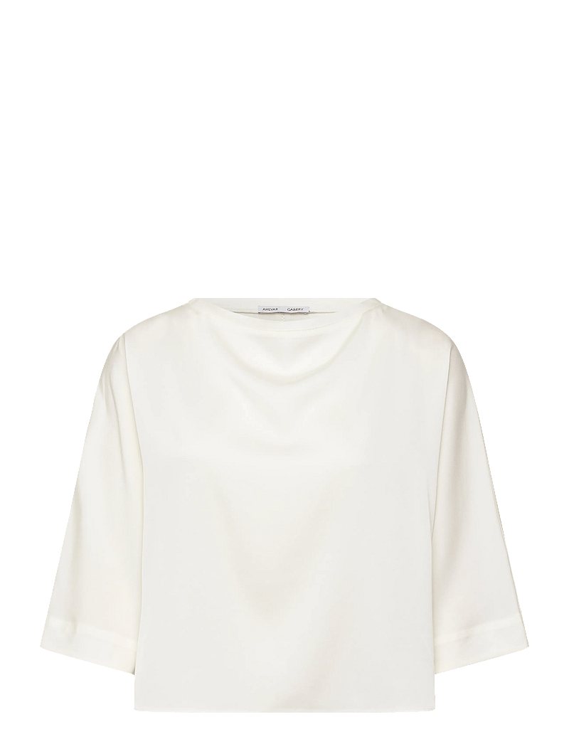 Ahlvar Gallery - Thea silk tee - kortærmede bluser - white - 1