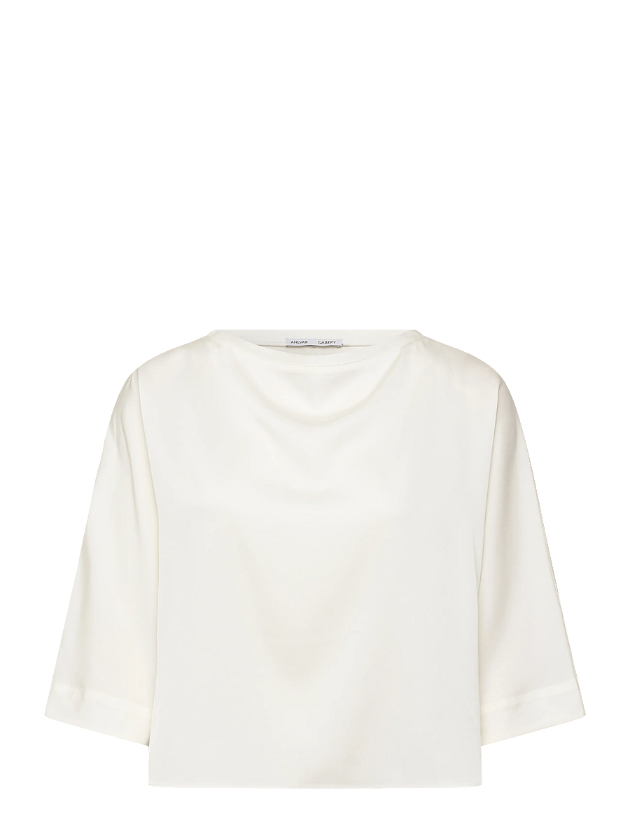 Ahlvar Gallery - Thea silk tee - kurzärmelige blusen - white - 1