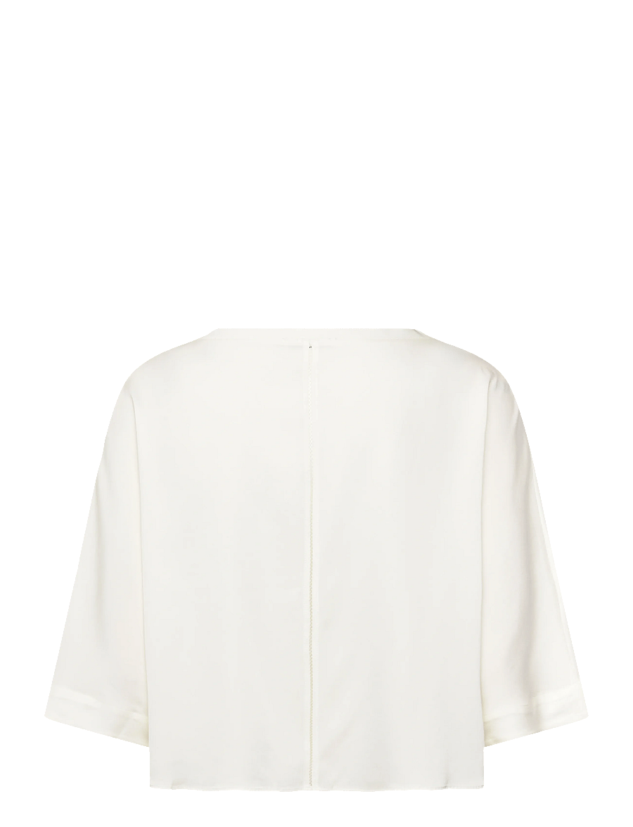 Ahlvar Gallery - Thea silk tee - kurzärmelige blusen - white - 2