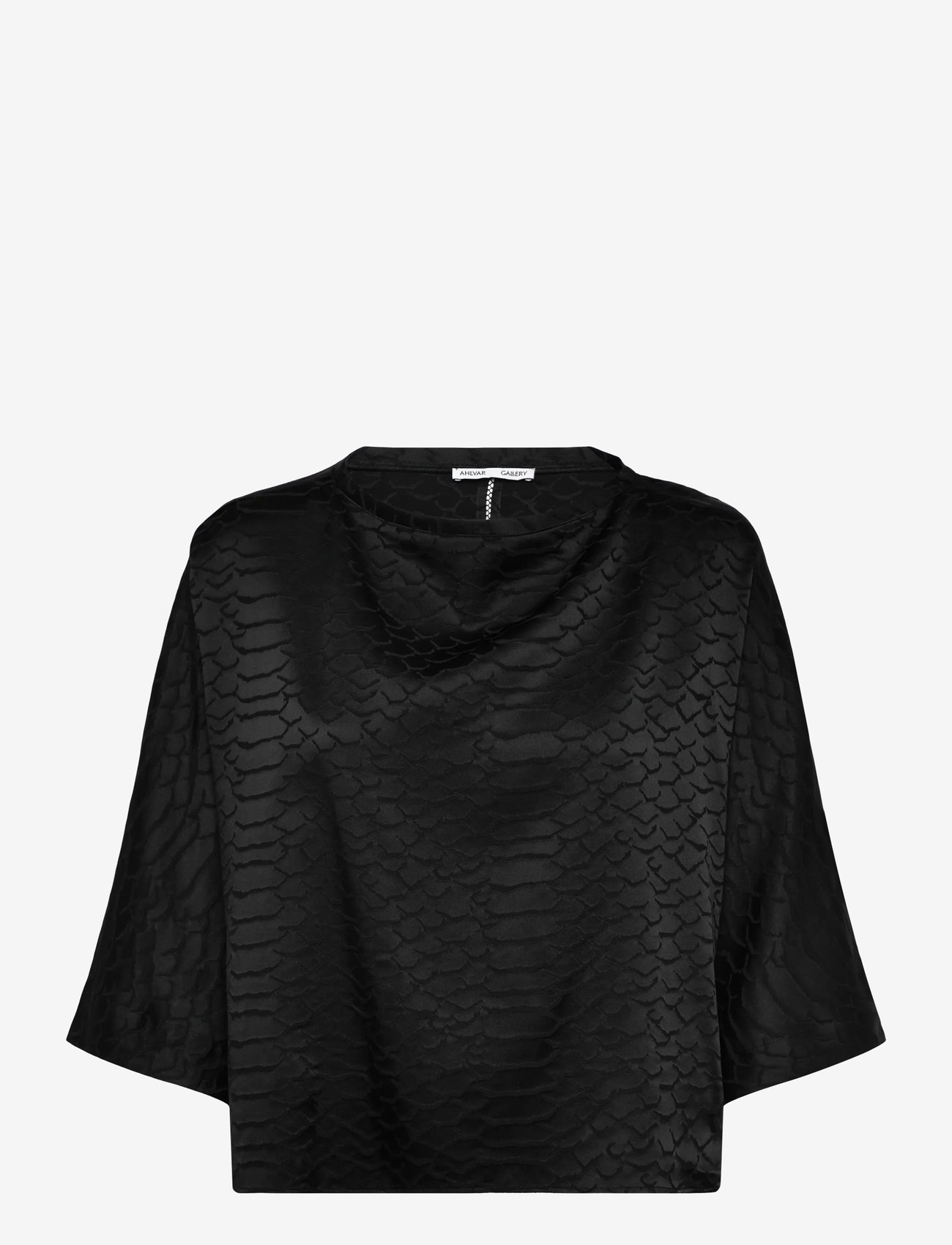 Ahlvar Gallery - Thea snake tee - efterårstøj - black - 0