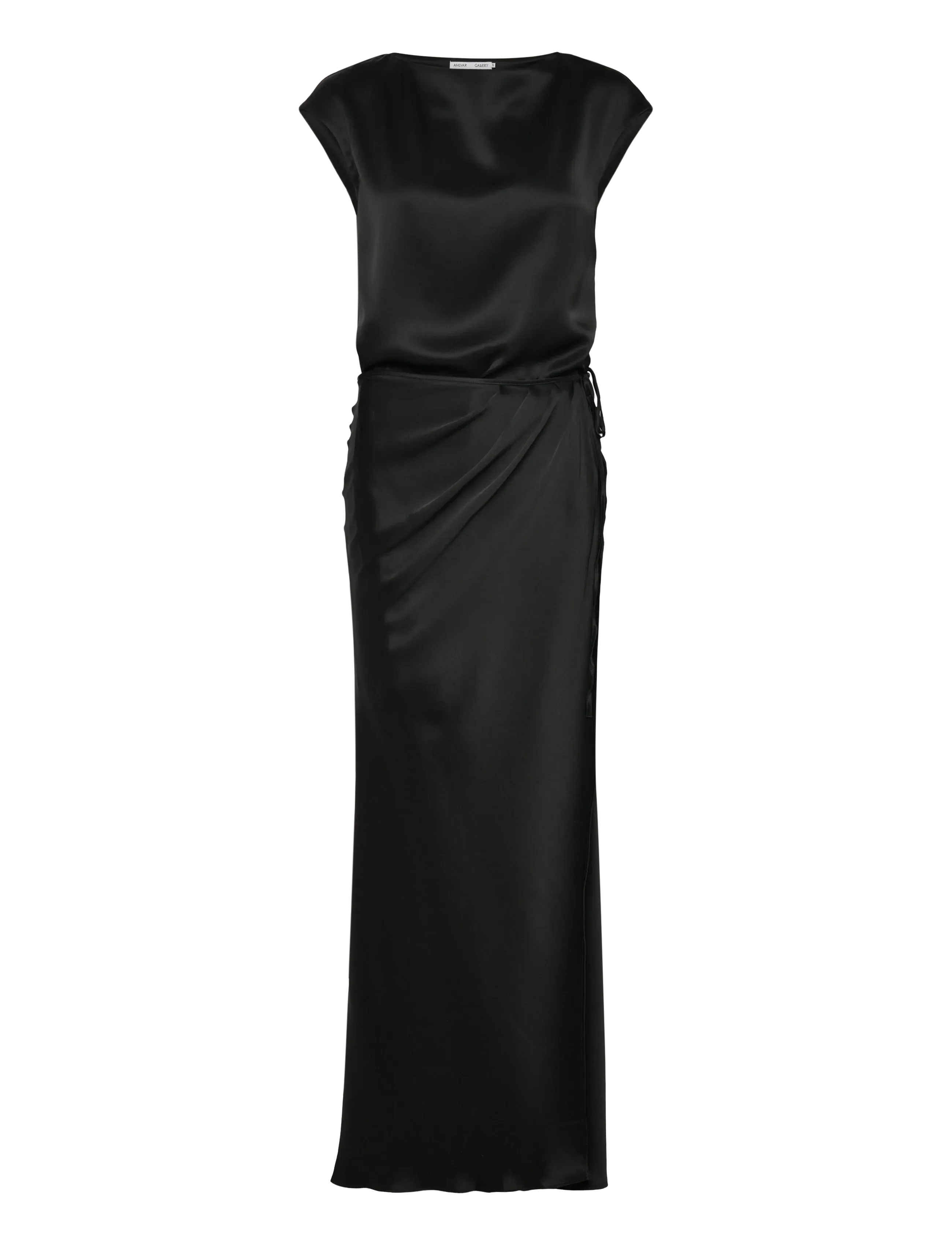 AHLVAR GALLERY Yui Satin Wrap Kleid Schwarz - S - Damen