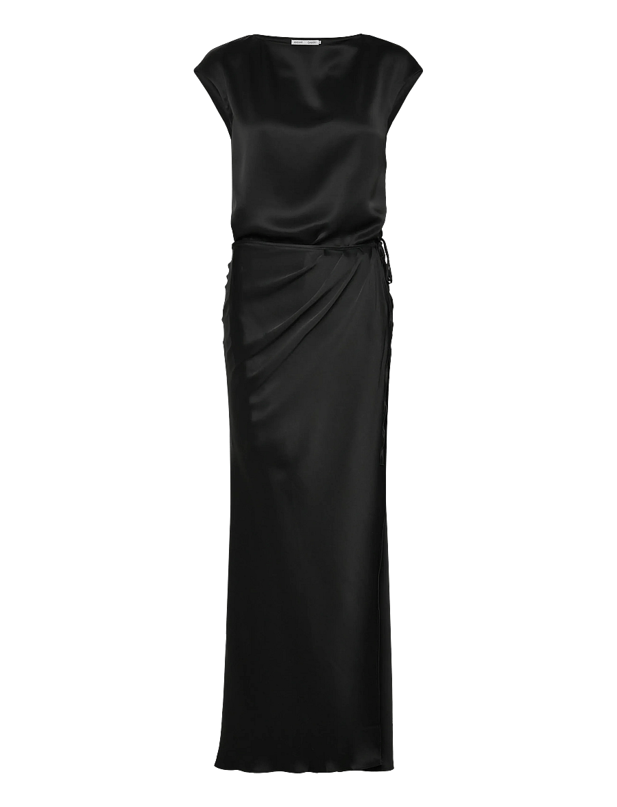Ahlvar Gallery - Yui satin wrap dress - black - 1