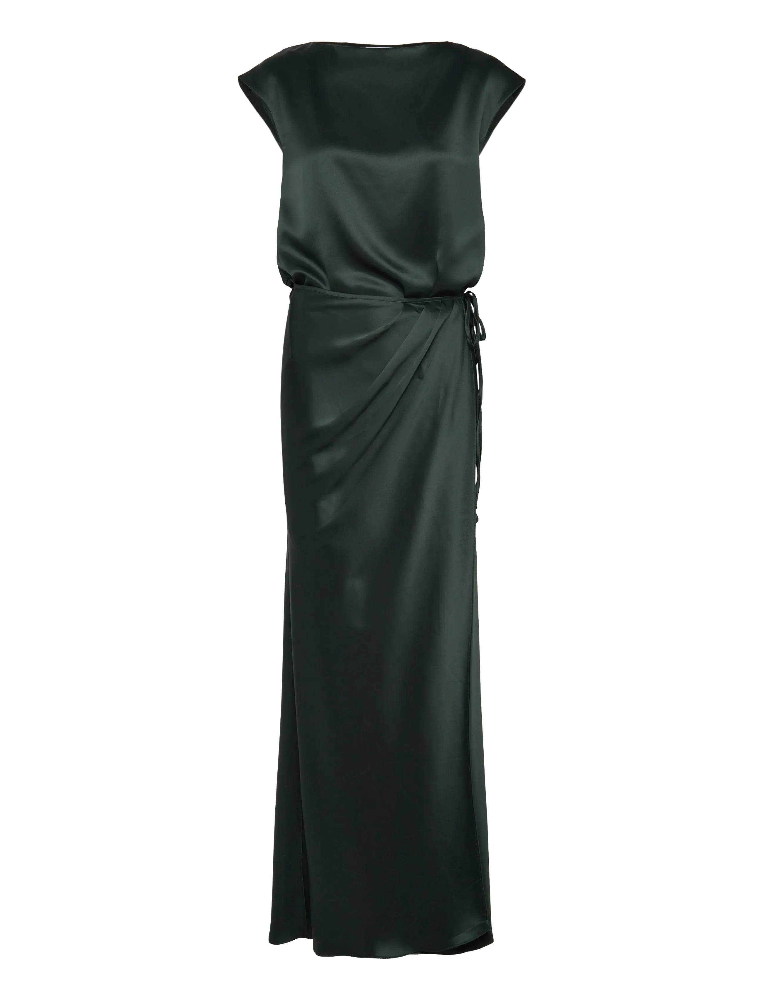Ahlvar Gallery Yui satin wrap dress - Maxi Dresses - DEEP FOREST / green