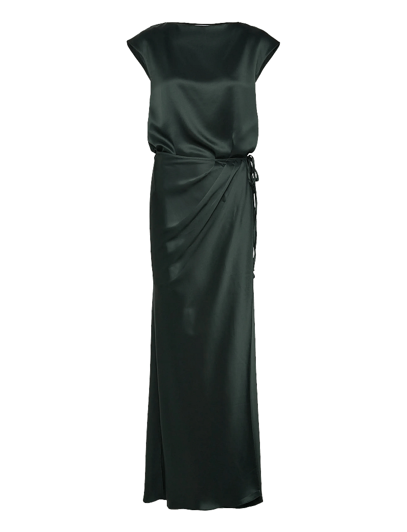 Ahlvar Gallery - Yui satin wrap dress - maxi dresses - deep forest - 1