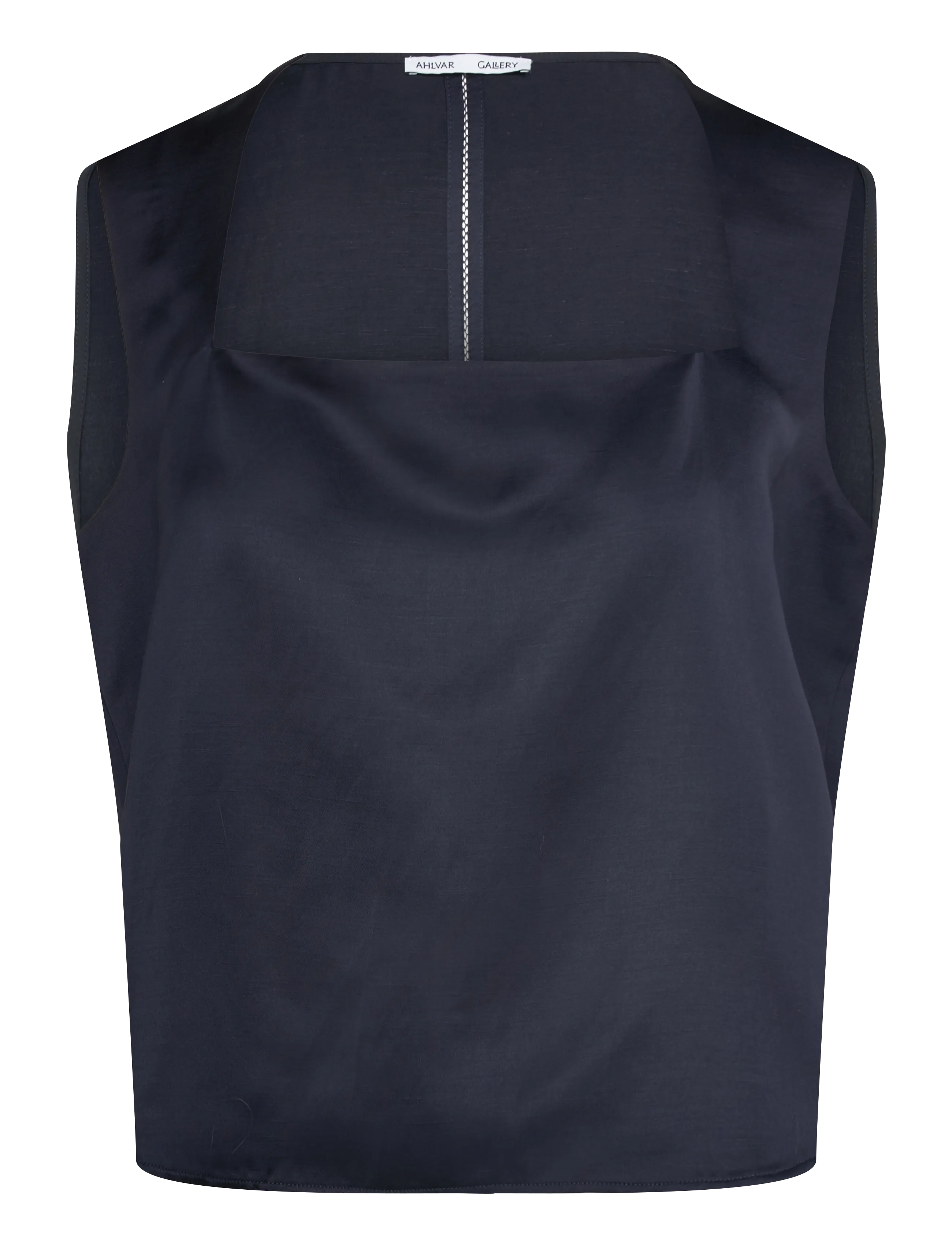Ahlvar Gallery Della linen top - Kläder - BLUE GREY / navy