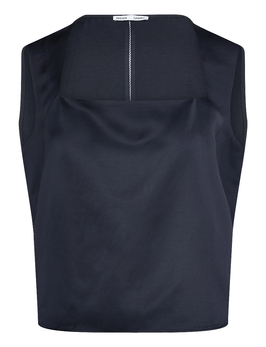 Ahlvar Gallery - Della linen top - Ärmellose tops - blue grey - 1