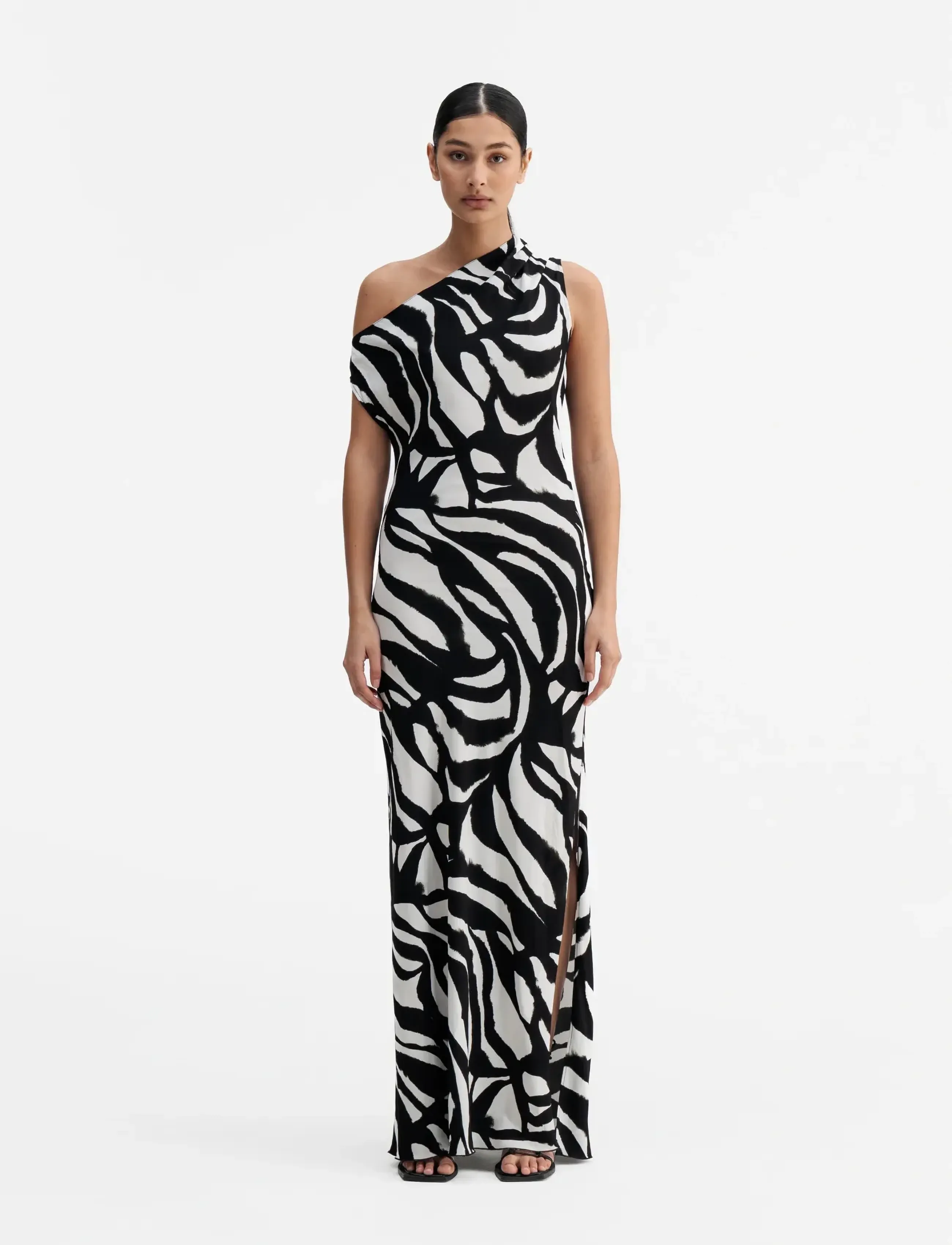 Ahlvar Gallery Lacy Zebra Dress, XS, Black, Designere > Maxi Dress, Dame
