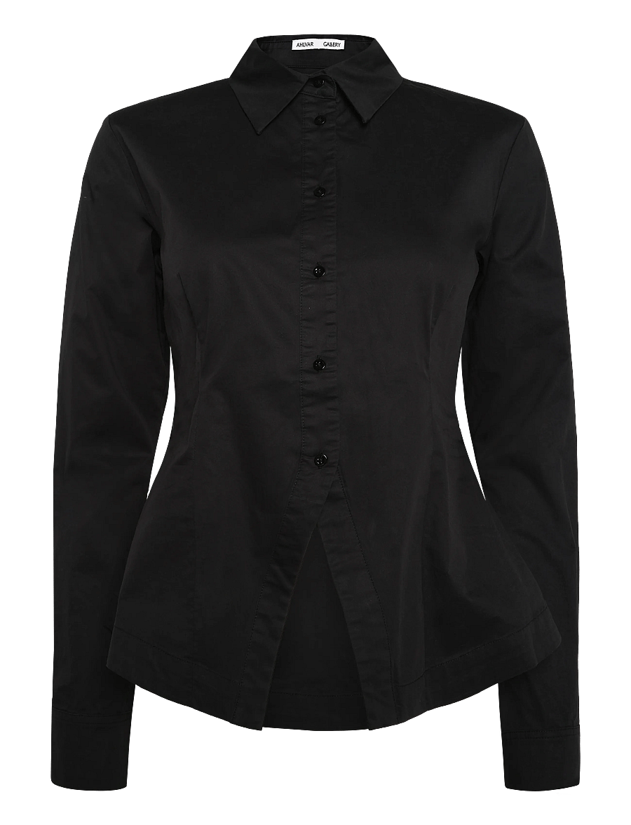 Ahlvar Gallery - Leia shirt - långärmade skjortor - black - 1