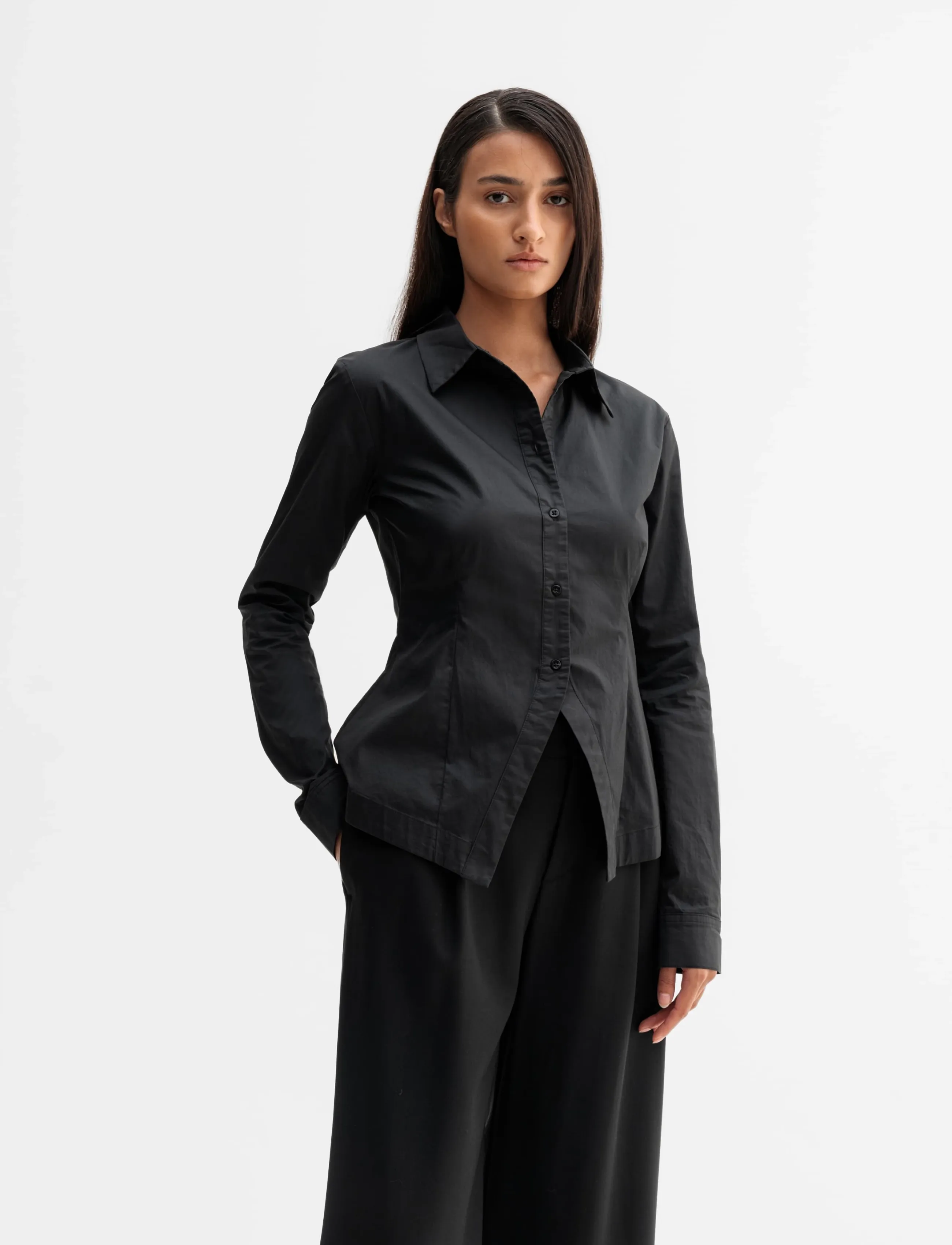 Ahlvar Gallery - Leia shirt - long-sleeved shirts - black - 0