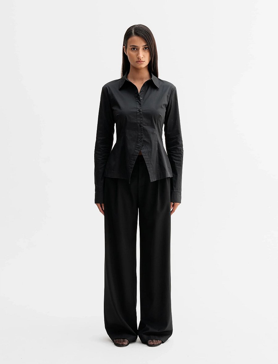 Ahlvar Gallery - Leia shirt - långärmade skjortor - black - 3