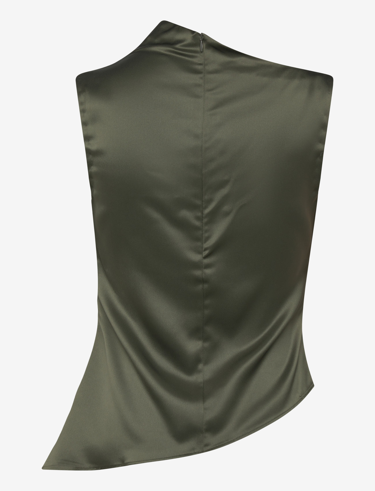 Ahlvar Gallery - Lizi satin tank - sleeveless blouses - olive green - 2