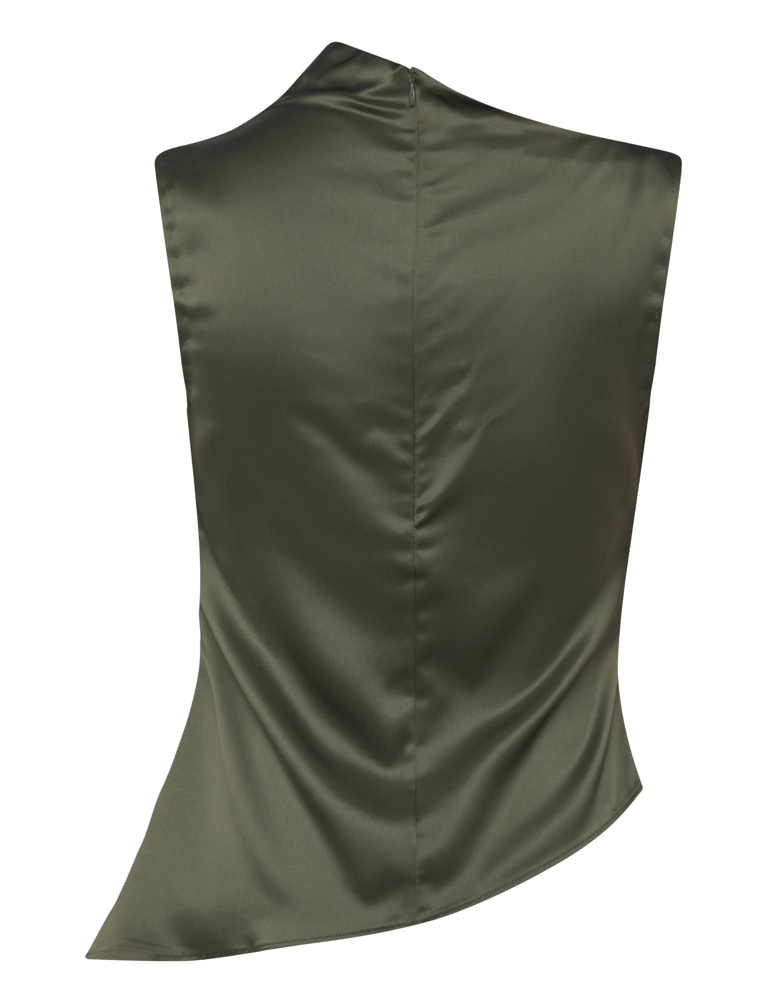 Ahlvar Gallery - Lizi satin tank - Ärmellose blusen - olive green - 2