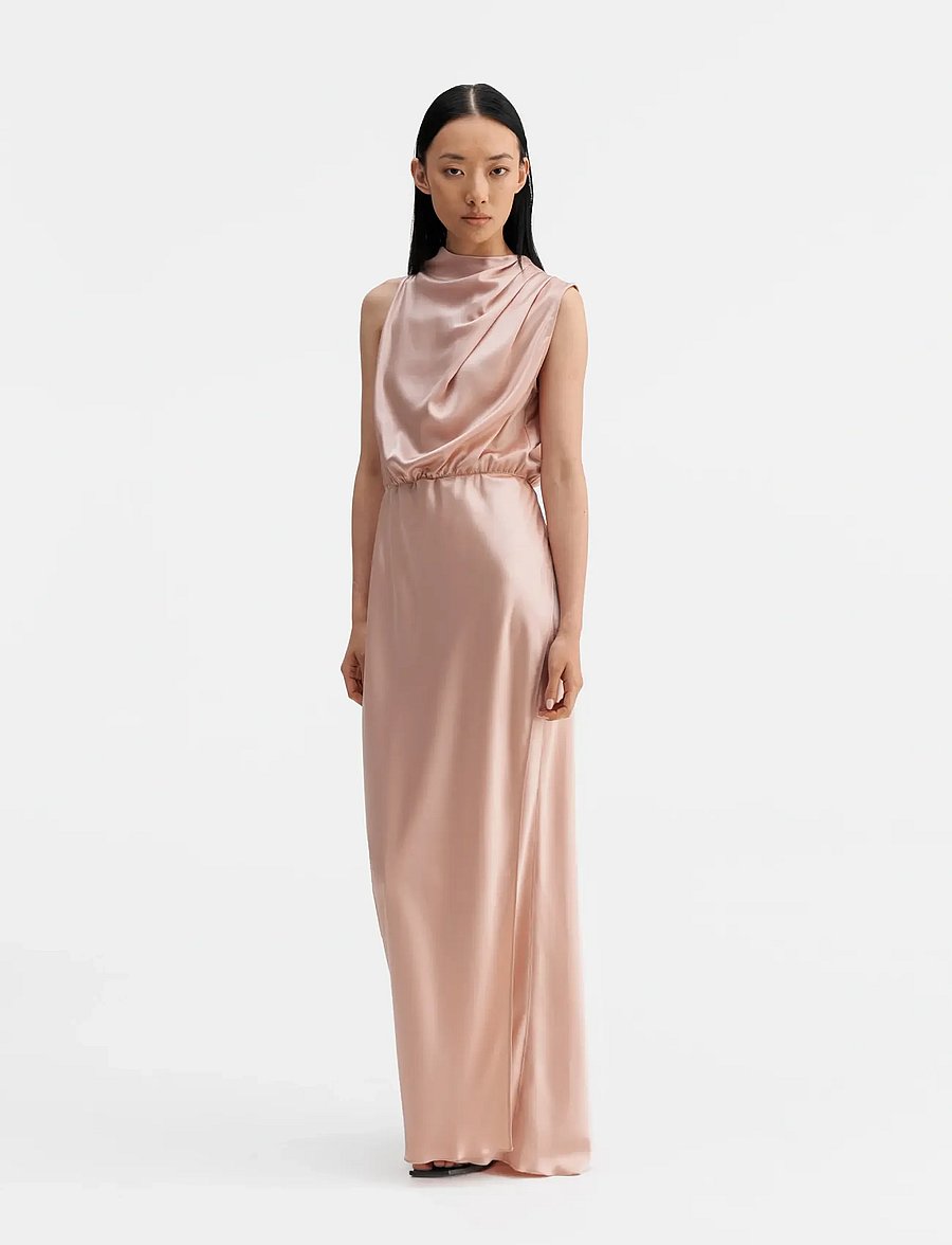 Ahlvar Gallery - Lima satin dress - aftonklänningar - dusty pink - 3