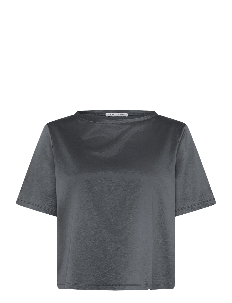 Ahlvar Gallery - Lola jersey tee - lühikeste varrukatega pluusid - dark grey - 1