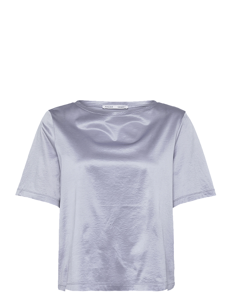 Ahlvar Gallery - Lola jersey tee - kortærmede bluser - denim blue - 1