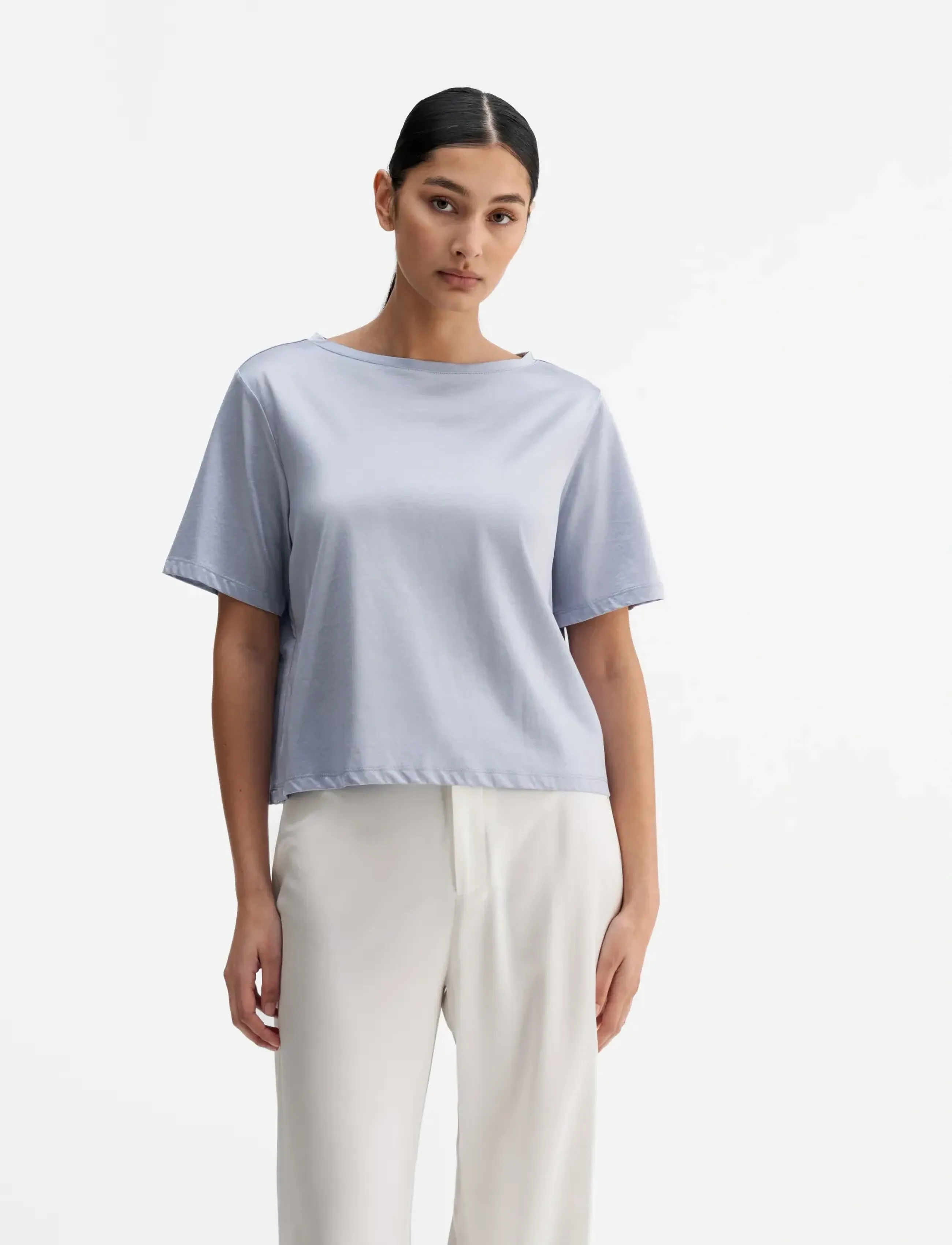 Ahlvar Gallery Lola jersey tee - Blouses - DENIM BLUE / purple