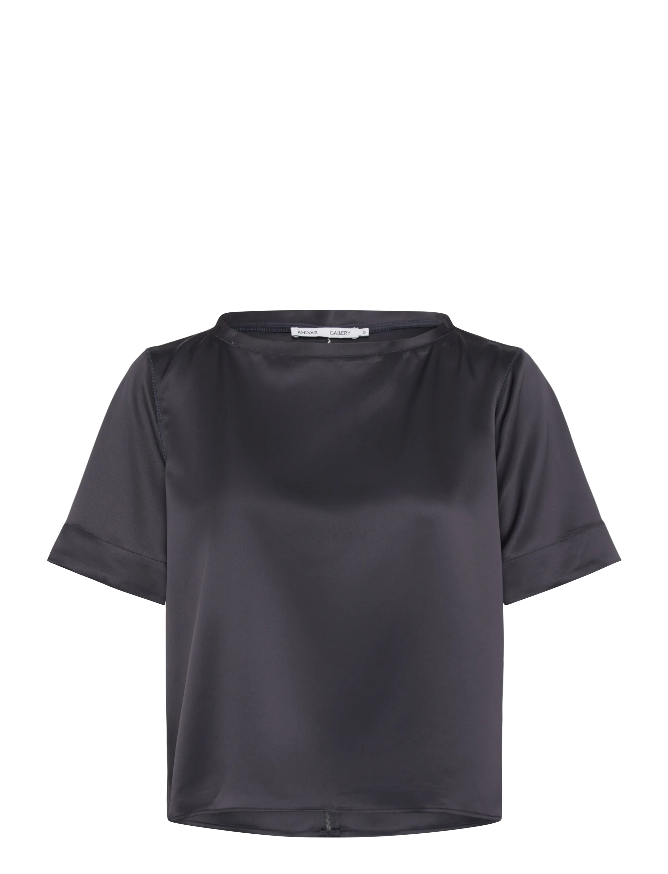 Ahlvar Gallery Lola satin tee - Clothing - BLUE GREY / grey