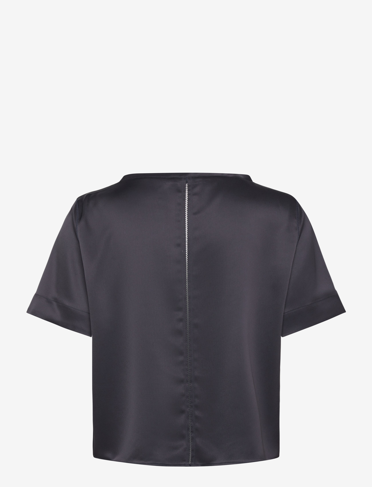 Ahlvar Gallery - Lola satin tee - lühikeste varrukatega pluusid - blue grey - 2
