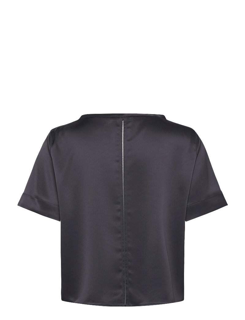 Ahlvar Gallery - Lola satin tee - lühikeste varrukatega pluusid - blue grey - 2