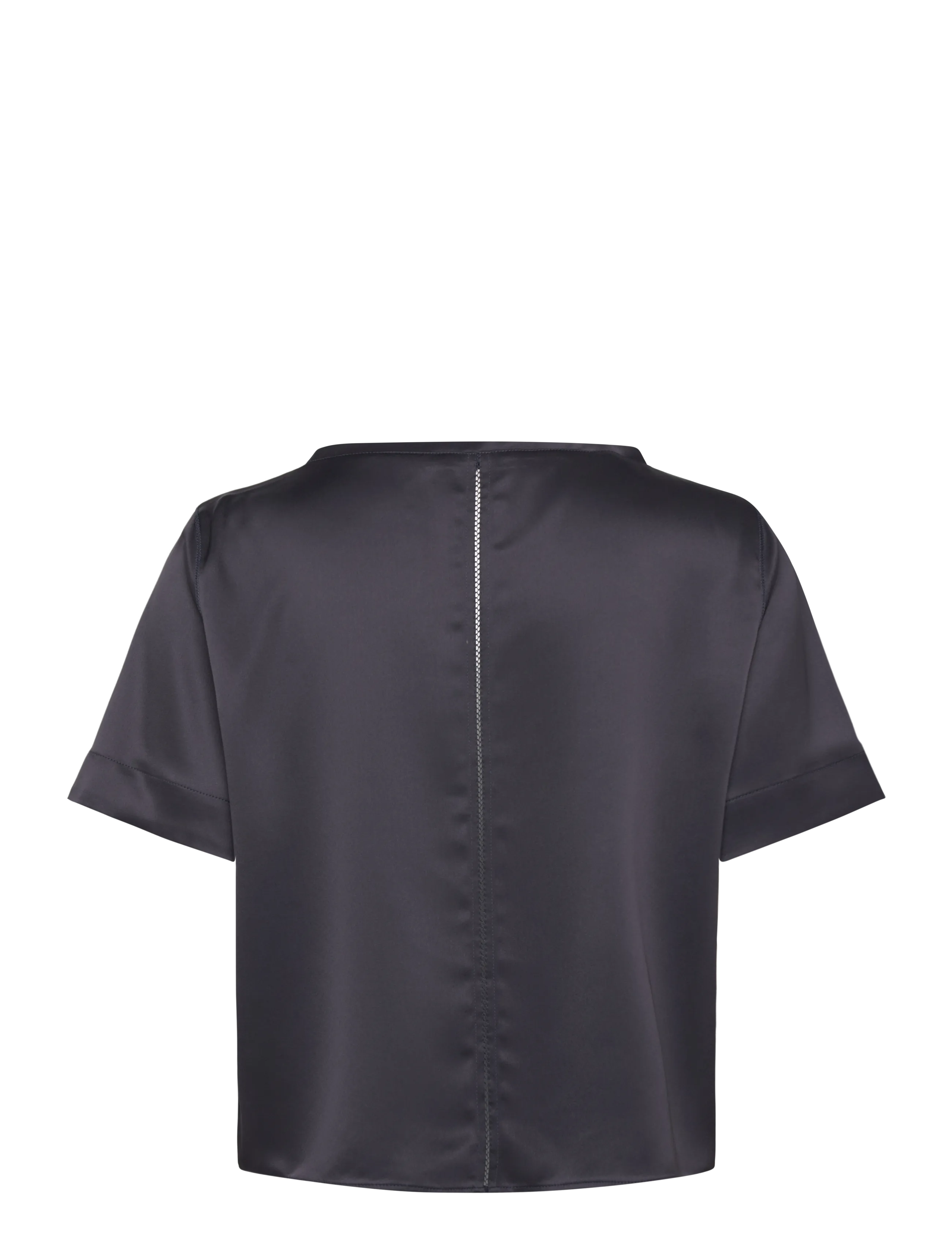 Ahlvar Gallery - Lola satin tee - kurzärmelige blusen - blue grey - 2