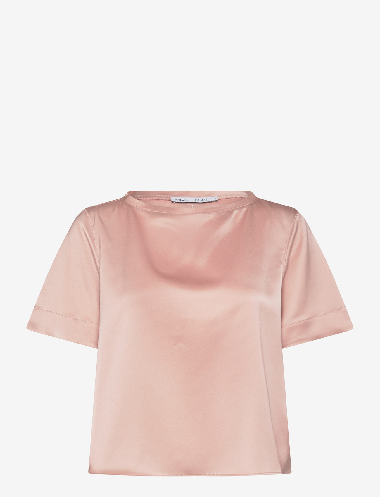 Ahlvar Gallery - Lola satin tee - kortærmede bluser - dusty pink - 1