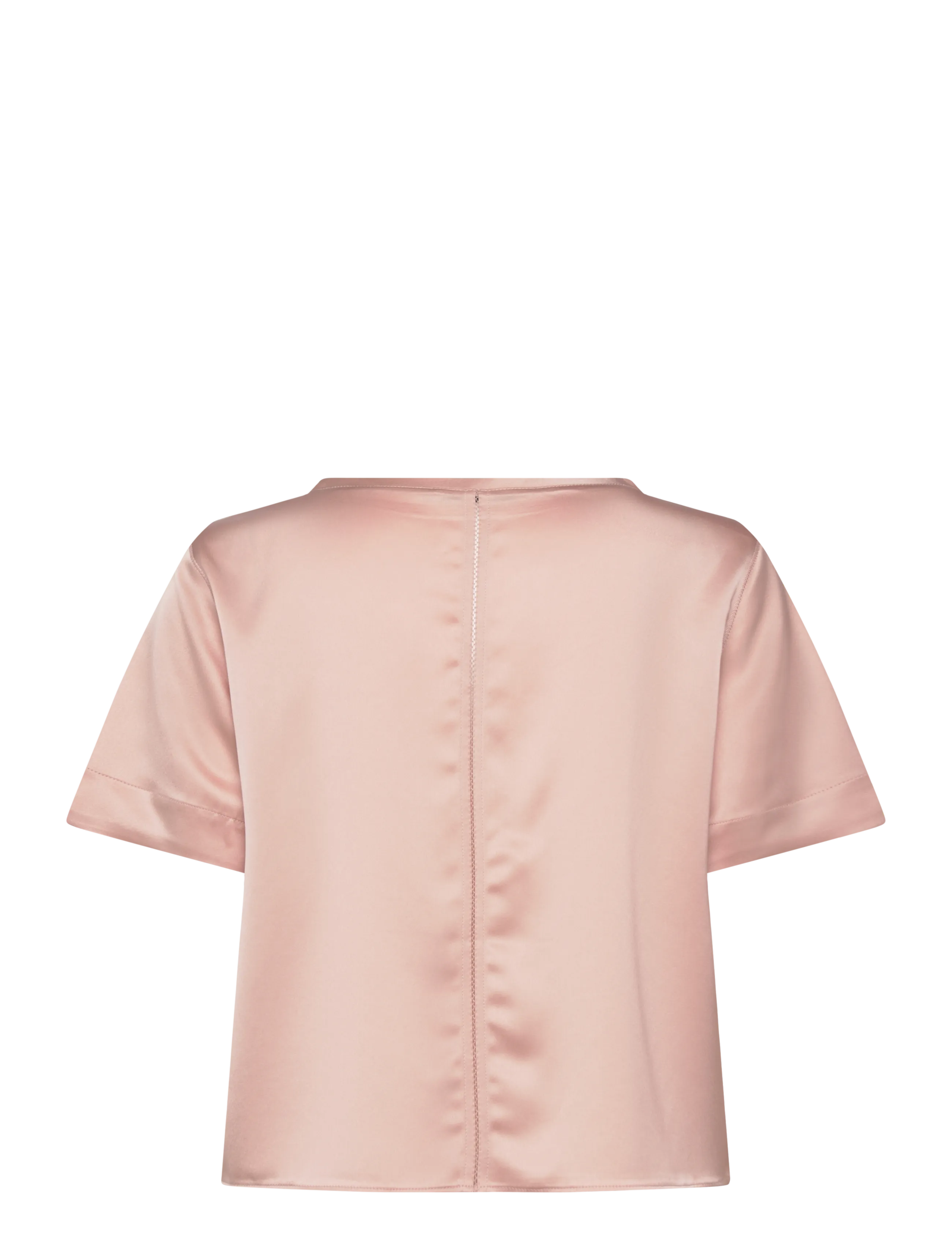 Ahlvar Gallery - Lola satin tee - kurzärmelige blusen - dusty pink - 2