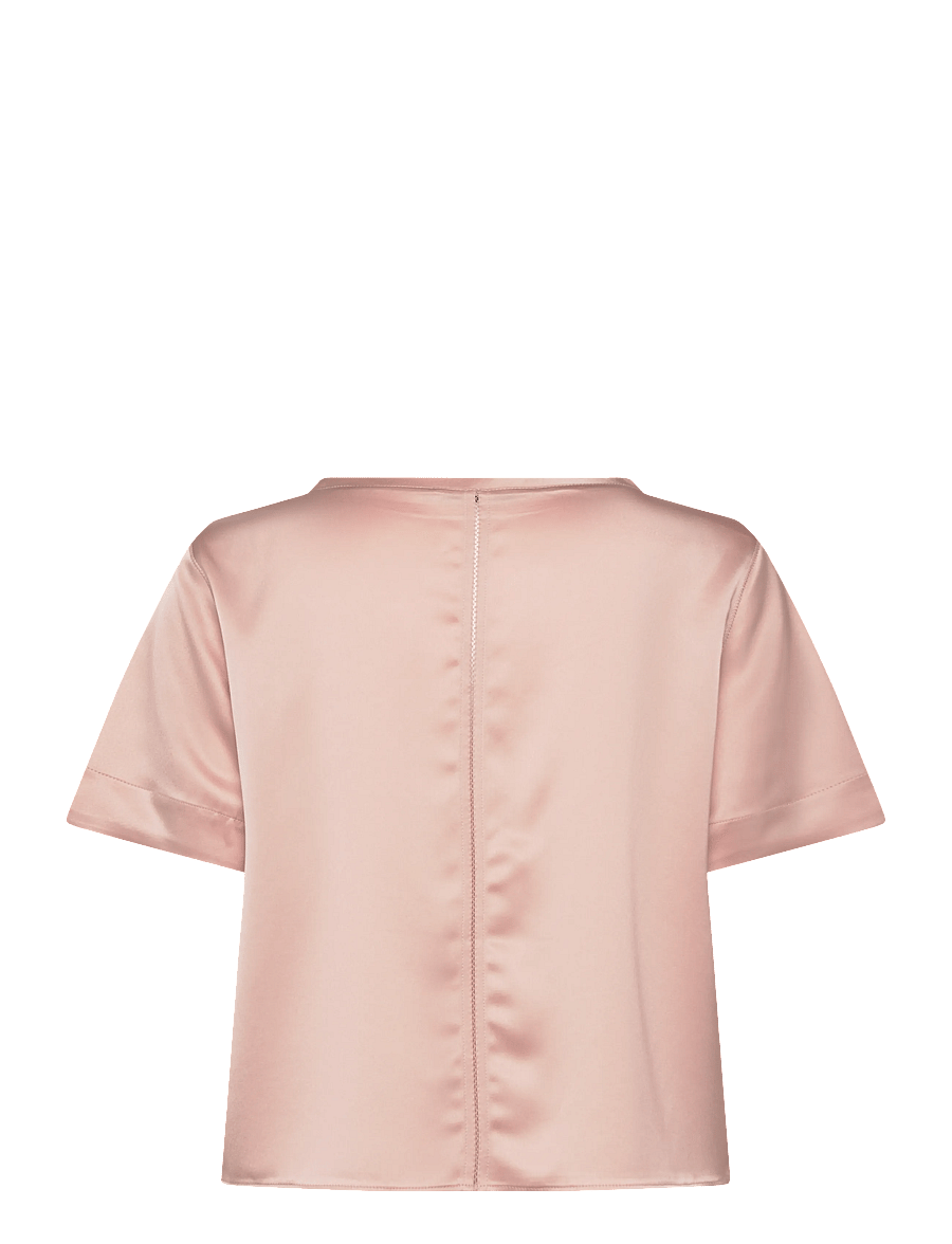 Ahlvar Gallery - Lola satin tee - kurzärmelige blusen - dusty pink - 2