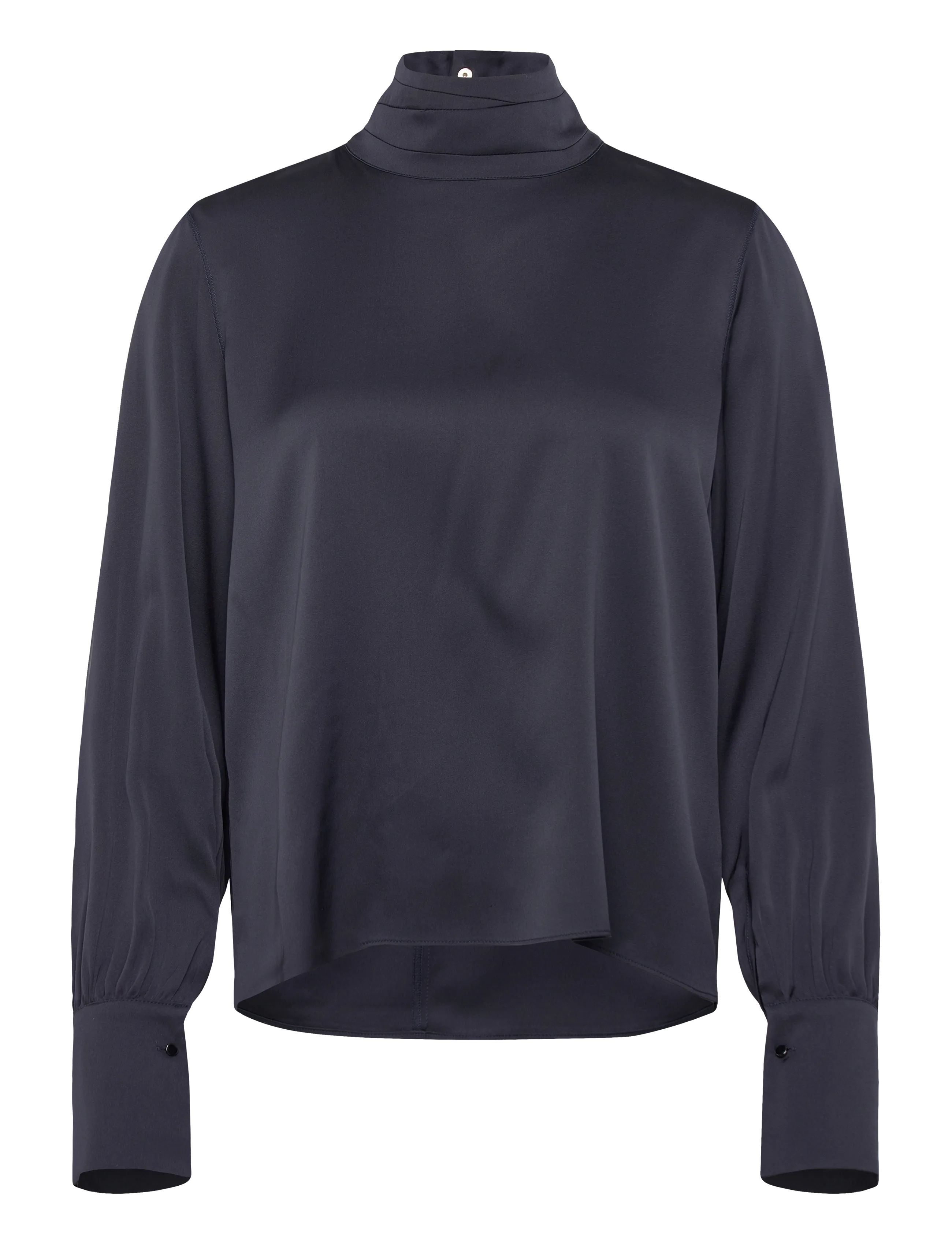 Ahlvar Gallery Luna silk blouse - Transitional Layering - BLUE GREY / navy