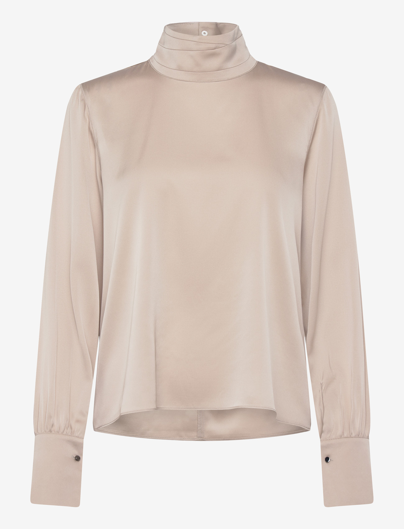 Ahlvar Gallery - Luna silk blouse - langärmlige blusen - greige - 1