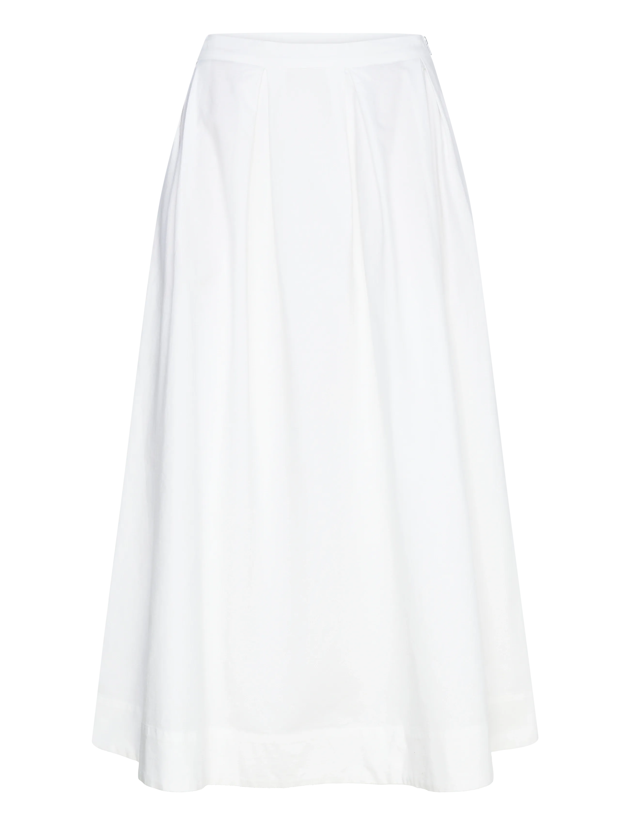 Ahlvar Gallery Mace oxford skirt - Midi nederdele - WHITE / white