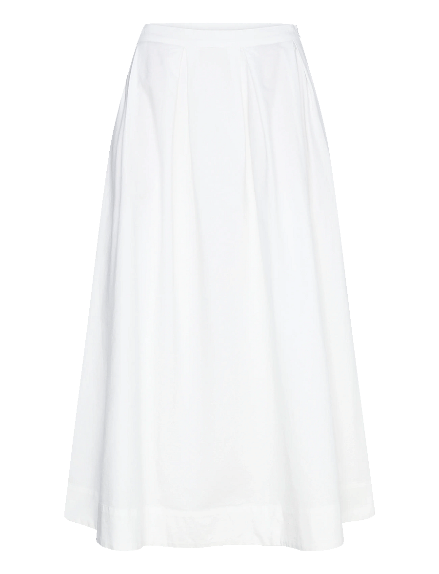 Ahlvar Gallery - Mace oxford skirt - midi-röcke - white - 0