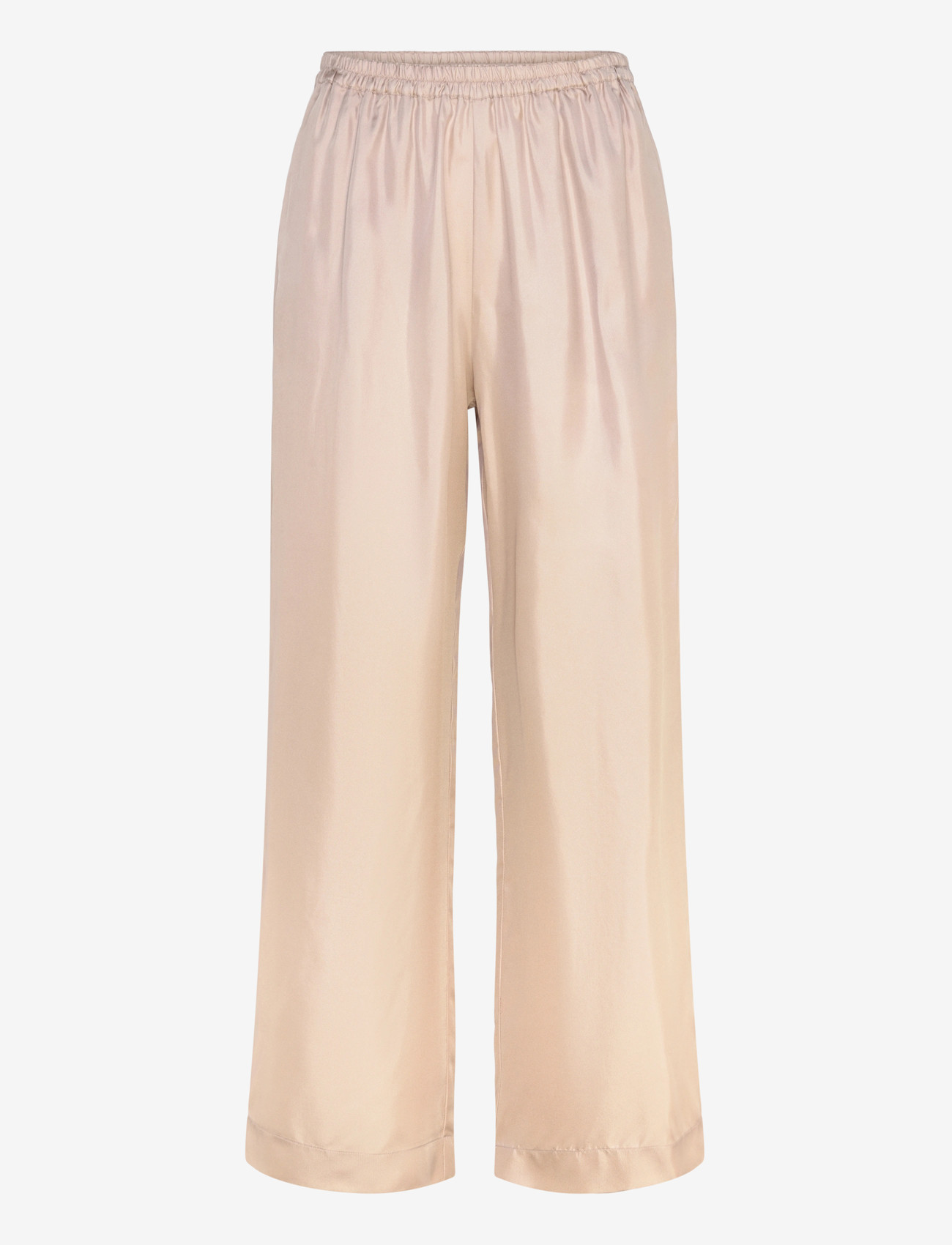 Ahlvar Gallery - Madoka silk twill trousers - wide leg trousers - greige - 1