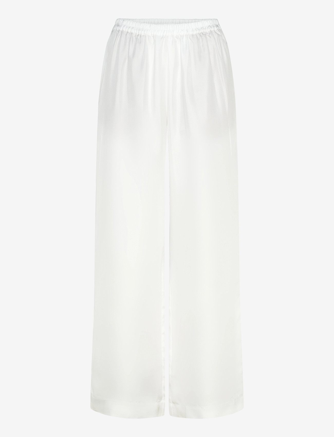 Ahlvar Gallery - Madoka silk twill trousers - víðar skálmar buxur - white - 1