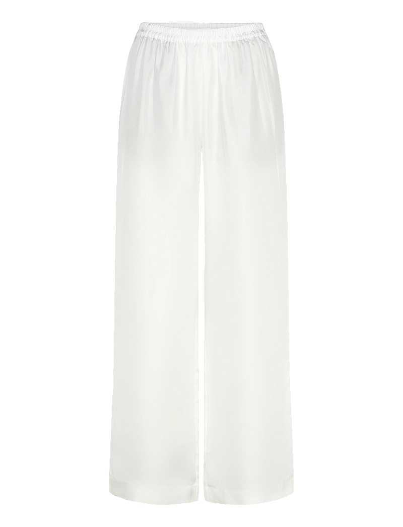 Ahlvar Gallery - Madoka silk twill trousers - víðar skálmar buxur - white - 1