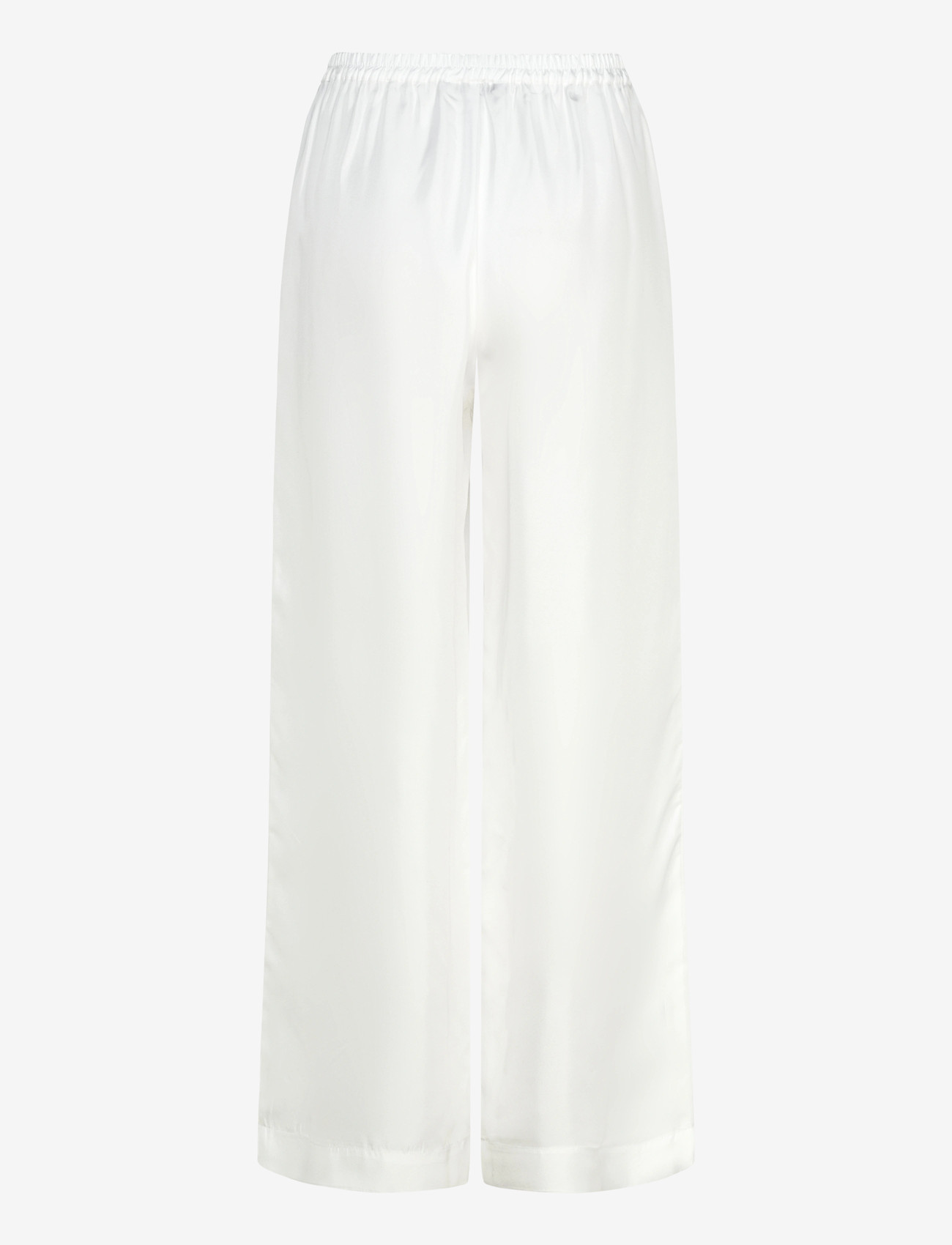 Ahlvar Gallery - Madoka silk twill trousers - víðar skálmar buxur - white - 2
